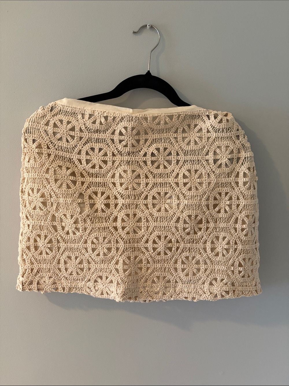 Mango Cream Crochet Lace Mini Skirt